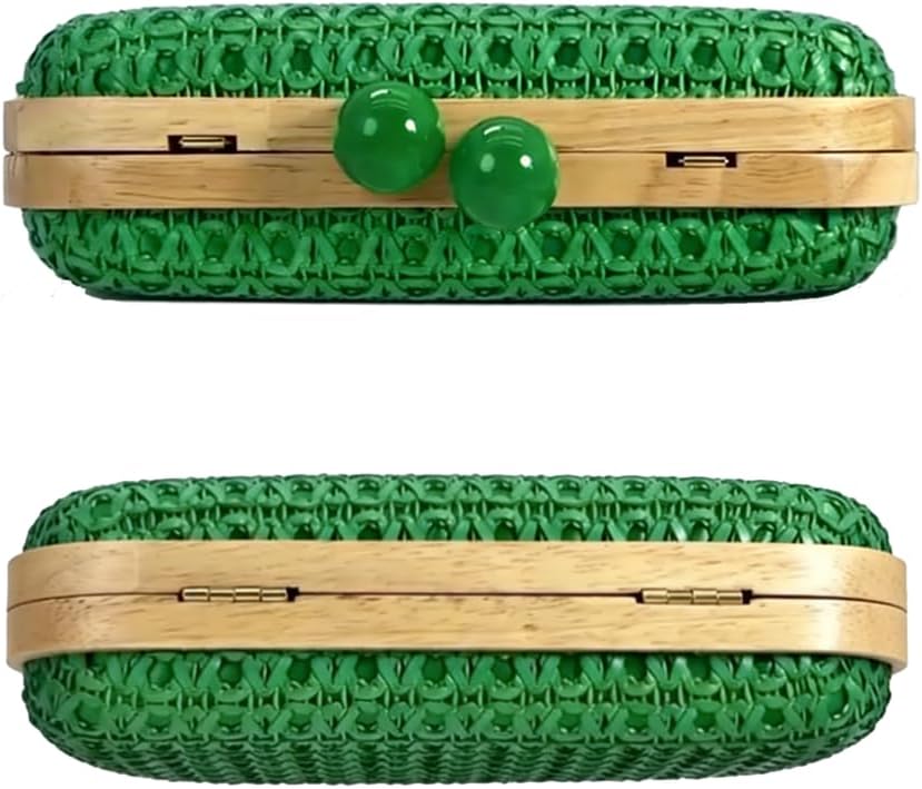 Women Beach Clutch Bag Woven Summer Purse Handbag Wedding Party Evening Shoulder Bag