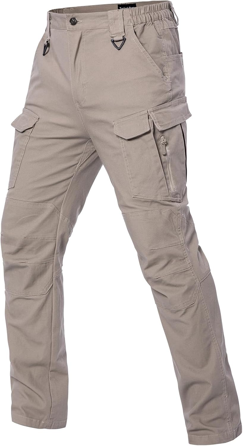 Men's Cotton Hiking Tactical Pants Lightweight Stretch Military Combat Cargo Work Pants