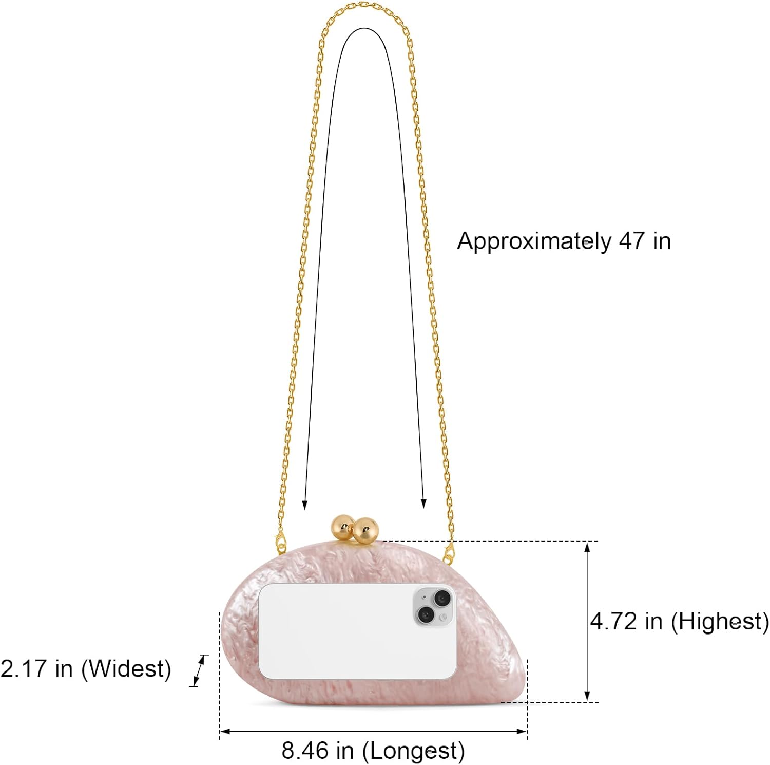 Acrylic Seashell Clutch Purse for Women Marble Evening Bag Wedding Party Handbags