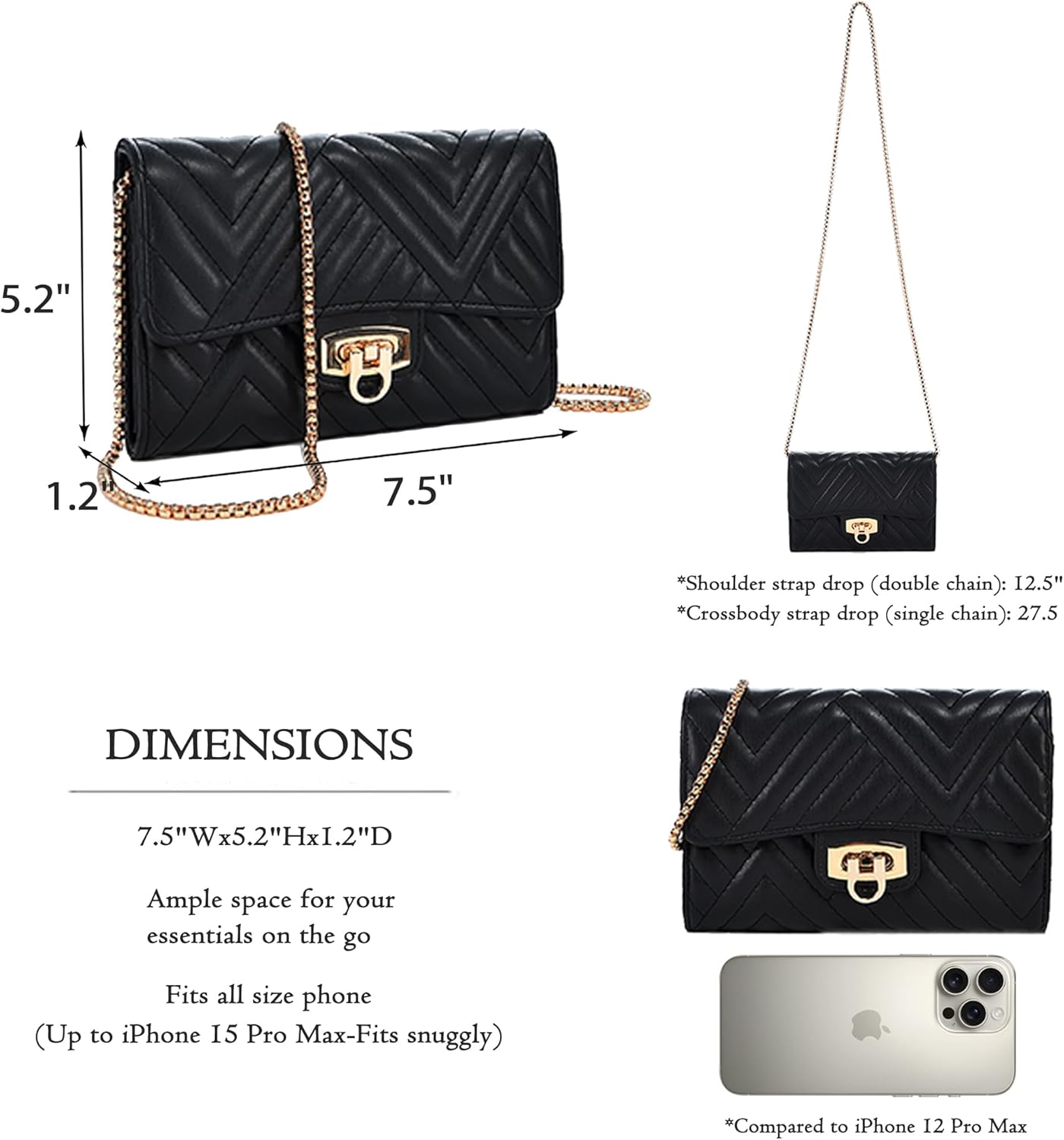 Small Crossbody Bag for Women Compact Phone Bag & Wallet Lightweight for Work Travel or Casual Outings