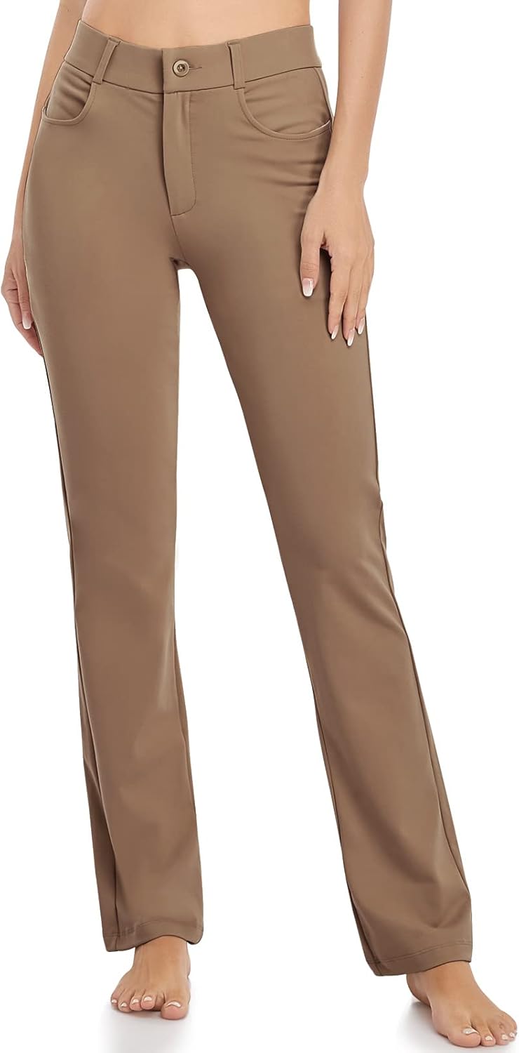 Women Yoga Dress Pants Stretchy Work Pants Straightleg Bootcut Office Slacks with Pockets for Business Casual Women Yoga Dress Pants Stretchy Work Pants Straightleg Bootcut Office Slacks with Pockets for Business Casual