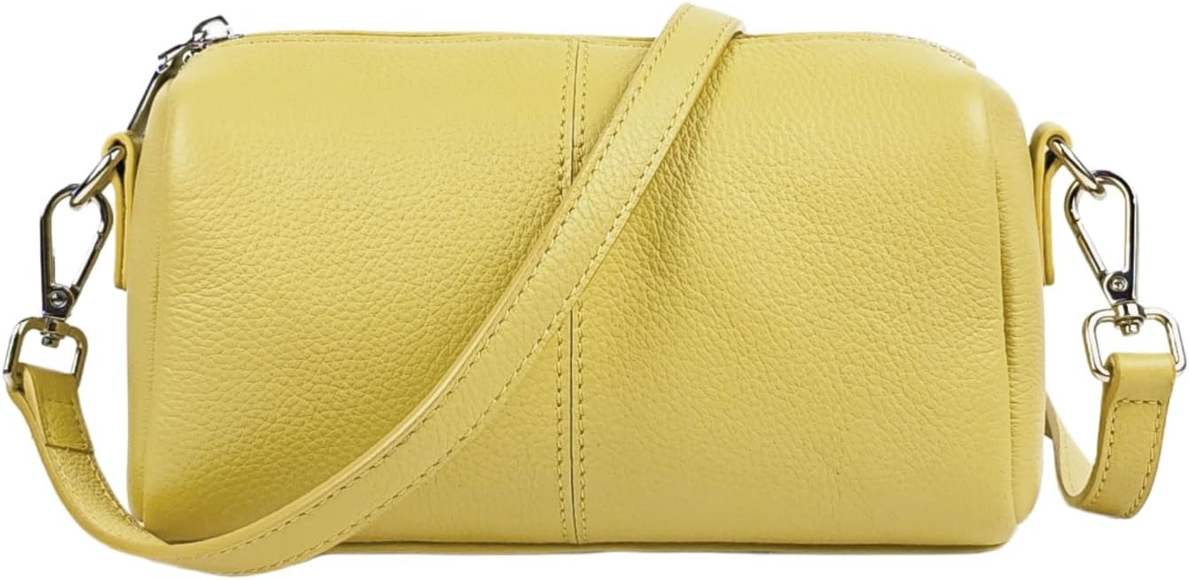 Women's Genuine Leather Mini Crossbody Bag Small Shoulder Purse Barrel Bag