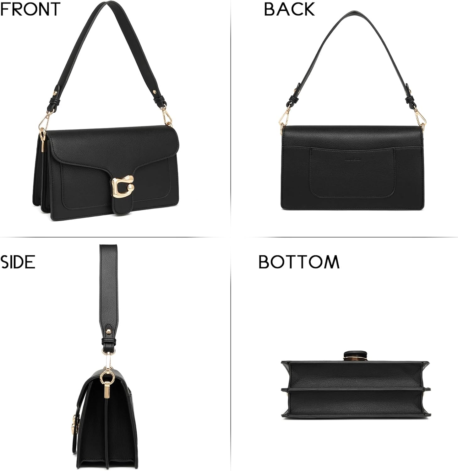 Crossbody Bags for Women Small Cross Body Purse Shoulder Bag Leather Handbags Evening Clutch with 2 Detachable Straps