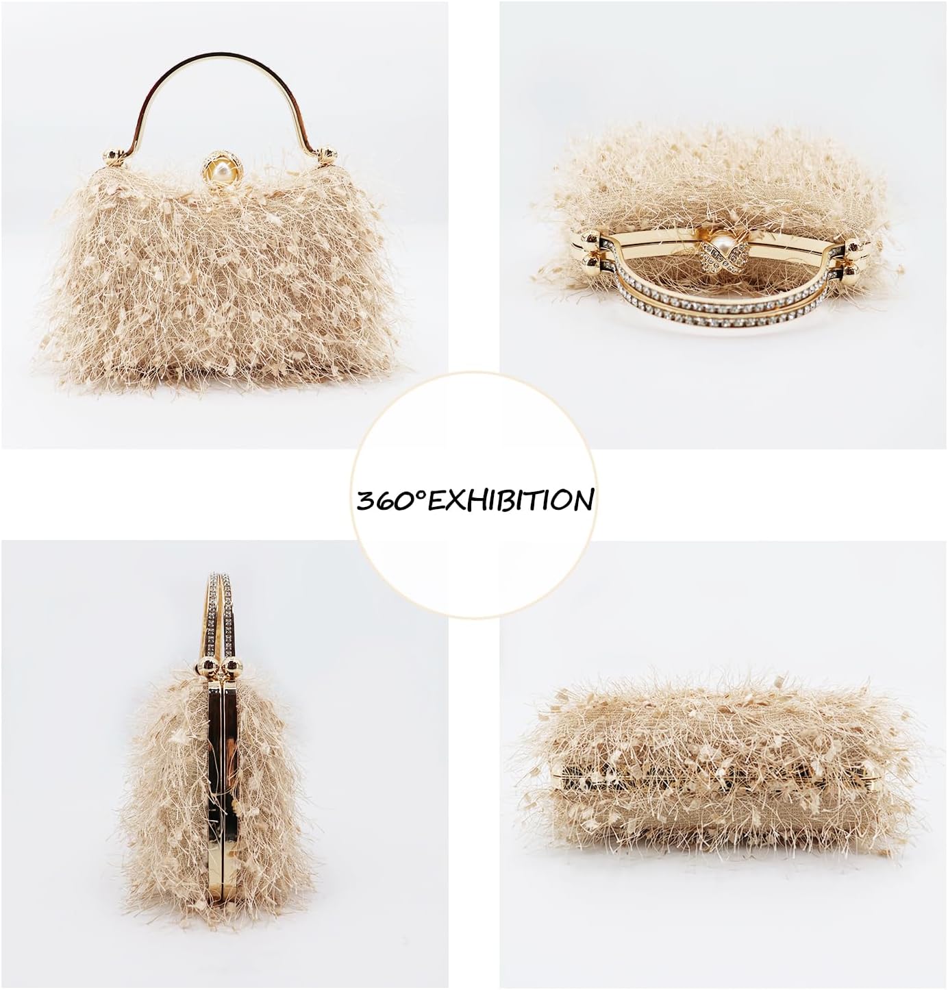 Clutch Purse for Women Evening Bag with Removable Chain Strap Handbag for Wedding Prom Cocktail Party