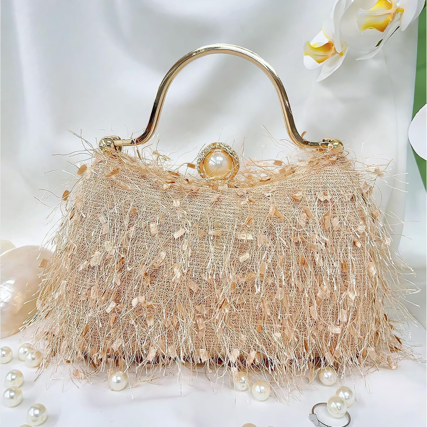 Clutch Purse for Women Evening Bag with Removable Chain Strap Handbag for Wedding Prom Cocktail Party