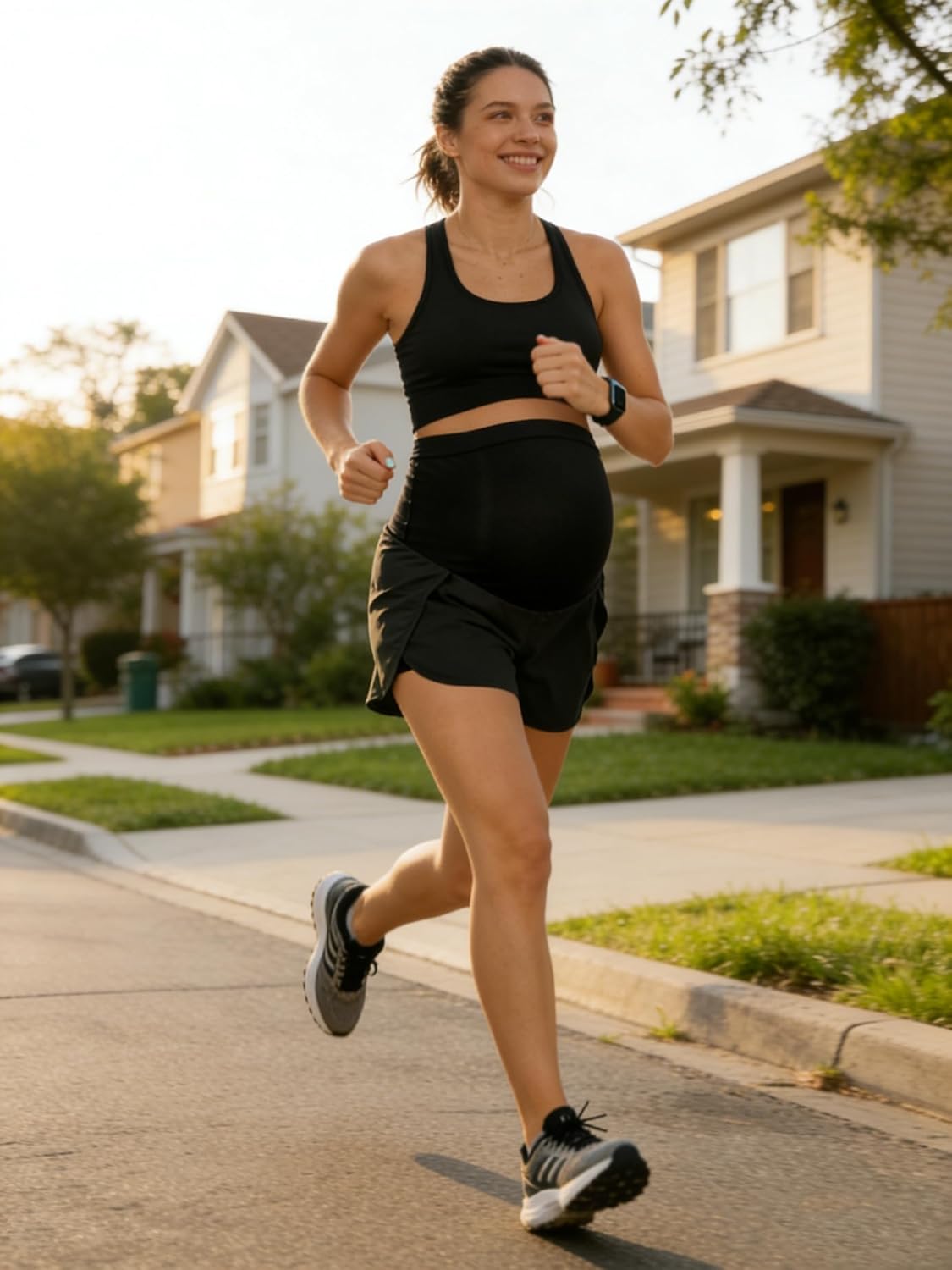 Women's Maternity Workout Shorts Over Belly Buttery Soft Athletic Yoga Running Shorts with Pocket Women's Maternity Workout Shorts Over Belly Buttery Soft Athletic Yoga Running Shorts with Pocket