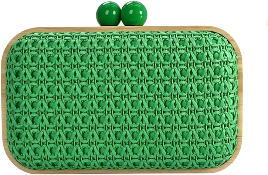 Women Beach Clutch Bag Woven Summer Purse Handbag Wedding Party Evening Shoulder Bag
