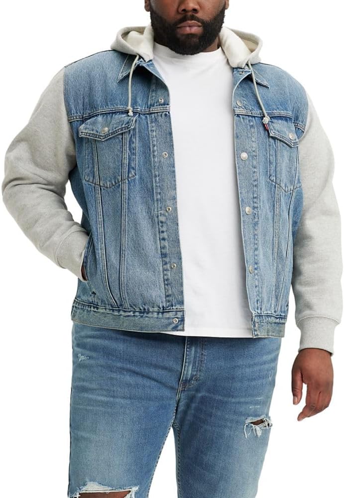 's Men's Hybrid Hoodie Trucker Jacket
