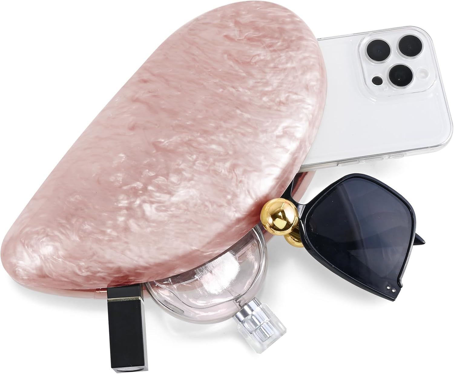 Acrylic Seashell Clutch Purse for Women Marble Evening Bag Wedding Party Handbags