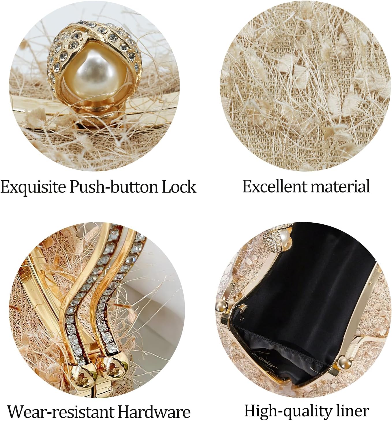 Clutch Purse for Women Evening Bag with Removable Chain Strap Handbag for Wedding Prom Cocktail Party