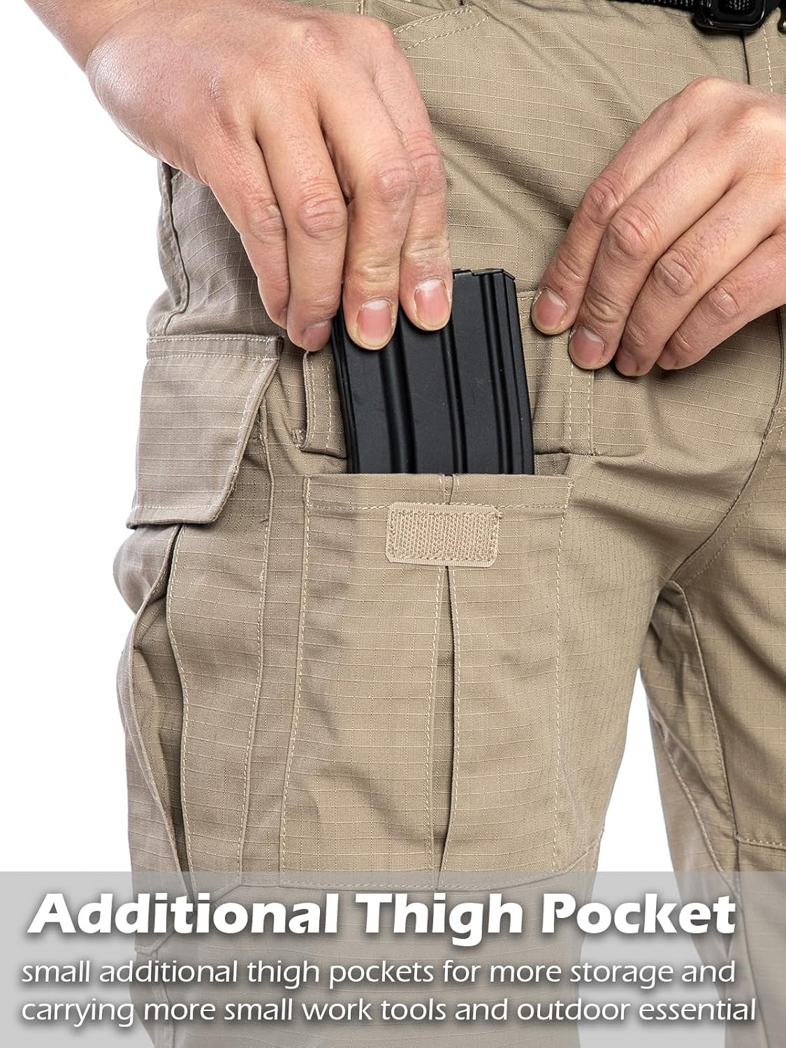 Mens Tactical Pants Ripstop Waterproof Stretch Cargo Work Pants with 8 Pockets Outdoor Lightweight Hiking Pants