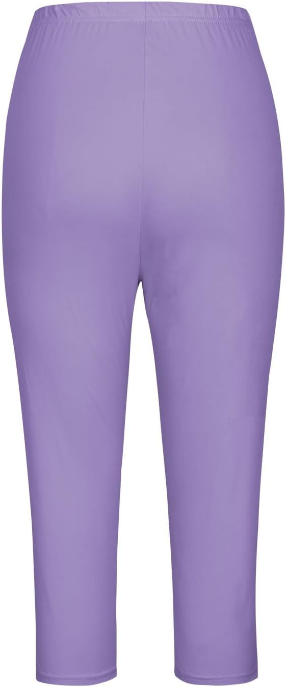 Capri Leggings for Women Stretch High Waisted Cropped Pants Summer Casual Capris Slacks Yoga Dress Pant