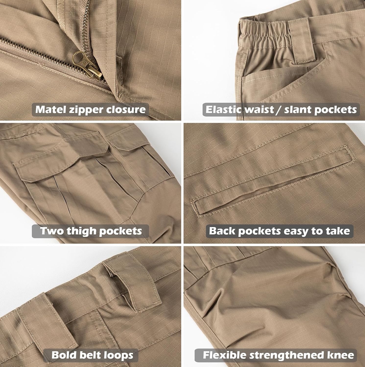 Mens Tactical Pants Ripstop Waterproof Stretch Cargo Work Pants with 8 Pockets Outdoor Lightweight Hiking Pants
